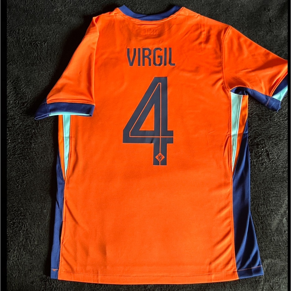 Virgil Van Dijk Netherlands #4 Euro 2024 Soccer Jersey Home Orange